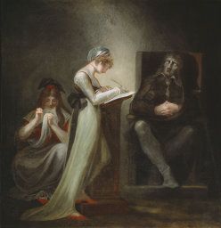 Henry Fuseli. Milton Dictating to His Daughter, 1794. Preston O. Morton Memorial Purchase Fund for Older Paintings, 1973.303. Henry Fuseli, Art Romantique, Lady Macbeth, Hp Lovecraft, William Blake, Art Classique, Hur Man Målar, Classic Paintings, Old Paintings