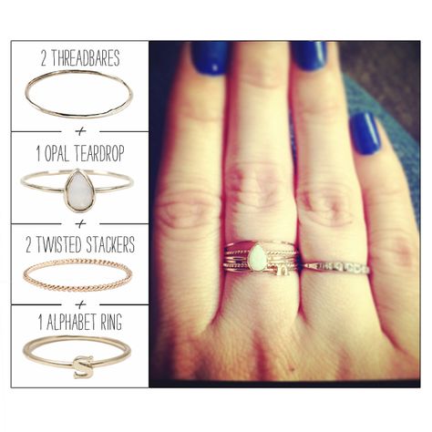 catbird: How We Wear It: Honorary Bird Sarah! Catbird Rings, Alphabet Ring, Stacked Rings, Wave Jewelry, Adornment Jewelry, Twisted Band Ring, Sparkle Party, Teardrop Ring, Short Women