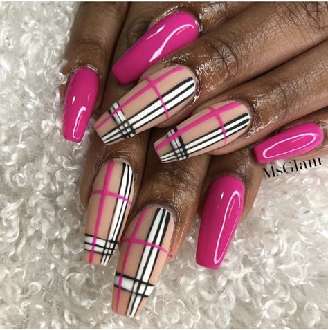 Plaid Nail Designs, Plaid Nails, Finger Nails, Nail Idea, Fall Plaid, Summer Ideas, Dipped Nails, Fun Style, Nail Designs Summer