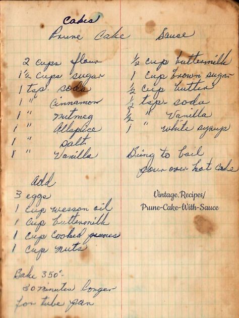 Prune Cake with Sauce - vintage.recipes Prune Cake With Baby Food Prunes, Prune Cake Old Fashioned, Cake With Sauce, Prune Cake Recipe, Prune Cake, Prune Recipes, Hot Cake, Cream Puff Recipe, Thanksgiving 2023