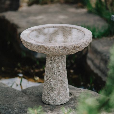 Modern Bird Baths, Modern Outdoor Decor, Charcoal Interior, Stone Bird Baths, Copper And Wood, Stone Forest, Bird Baths, Deck Garden, Stone Decor