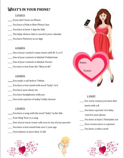 What’s in Your Phone Baby Shower Game Saving For Baby, Facebook Engagement Posts, Engagement Posts, Contact Names, Blue Phone Case, Facebook Engagement, Phone Games, Baby Shower Game, Party Game