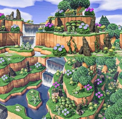 Acnh Terraforming, Cottagecore Animal Crossing, Acnh Cottagecore, Animals Crossing, Animal Crossing Guide, Animal Crossing Wild World, Island Theme, Theme Nature, New Animal Crossing