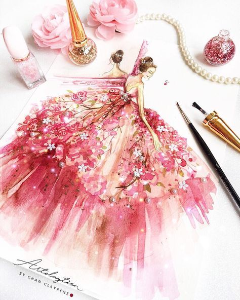 Draw Fashion, Megan Hess, Frida Art, Fashion Illustration Watercolor, Floral Fabrics, Dancers Art, Paper Fashion, Fashion Drawings, Fashion Sketches Dresses