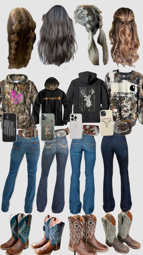 Rock Country Outfit, Ranch Outfits For Women, Country Grunge, Country Girl Outfits, Country Girl Style Outfits, Country Outfits Women, Country Fits, Western Fits, Cute Cowgirl Outfits