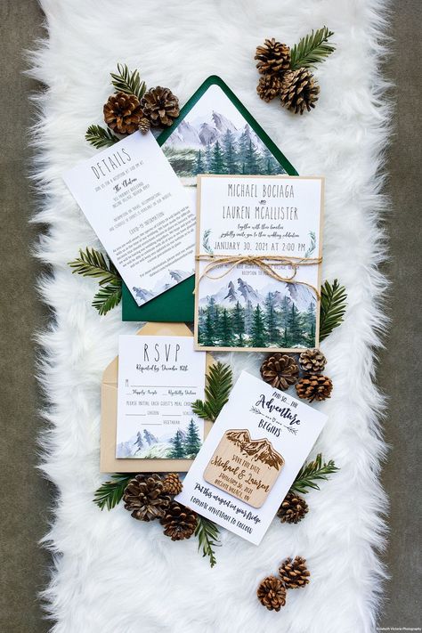 Alaska Wedding Invitations, Hiking Wedding Invitations, Yosemite Wedding Invitations, Adventure Wedding Invitations, Nature Wedding Invites, Montana Wedding Invitations, Mountain Wedding Stationary, Fall Mountain Wedding Invitations, Nature Themed Wedding Invitations