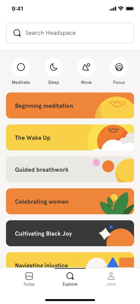 Headspace iOS | Mobbin Headspace App, Ui Ux Design Inspiration, Mobile Ui Patterns, Ux Research, App Interface Design, Meditation Apps, Ux Design Inspiration, Logo Brand Identity, App Interface