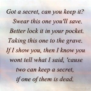 Got a secret, can you keep it, swear this one you'll save, better lock it in your pocket, taking this one to the grave. If I show you then I know you won't tell what I've said, but two can keep a secret if one of them is dead! The Pierces Secret, Pretty Little Liars Quotes, Dark Beauty Photography, Cool Lock, Mood Songs, Theme Song, Book Fandoms, Pretty Little Liars, Series Movies