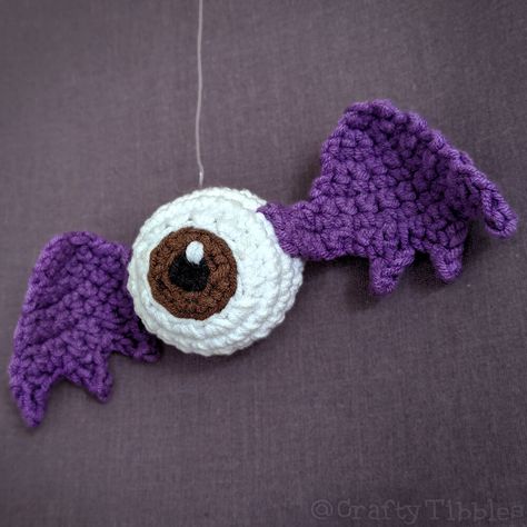 Eyeball Crochet, Free Crochet Halloween, Crochet Halloween Patterns, Flying Eyeball, Crochet Eyes, Crochet Halloween, Halloween Crochet Patterns, Kleidung Diy, Magic Ring