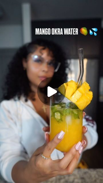 thee multifaceted mogul ✭ on Instagram: "MANGO OKRA WATER 🥭 Benefits include: 

NAILS: @pinkfridaynails “jvicedsue” for discount 

- Improving Digestion 
- Supporting Weight Loss 
- Libido-enhancing properties" Okra Water Benefits For Women, Okra Water Benefits, Okra Water, Improving Digestion, Mocktail Drinks, Boo Thang, Water Benefits, Juice Recipes, Water Recipes