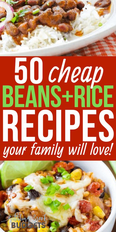 Easy Beans And Rice, Beans And Rice Recipes, Easy Beans, Rice And Beans Recipe, Halloween Food Appetizers, Healthy Meal Ideas, Paying Off Debt, Christmas Recipes Appetizers, Cheap Healthy