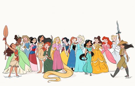 Disney Princess Lineup, We Are The Crystal Gems, Steven Thompson, The Crystal Gems, The Disney Princesses, Disney Crossover, Disney Princess Artwork, Princess Line, Disney Princess Fashion