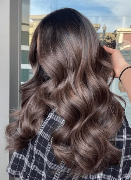 Mushroom Brown Naturally Curly Hair, Pearl Brunette Hair, Ash Walnut Hair Color, Chocolate Mushroom Hair, Balayage Mushroom Brown, Hair Color Mushroom Brown, Mushroom Hair Color Brown, Mushroom Brown Hair Color Dark Roots, Mushroom Brown Color Melt