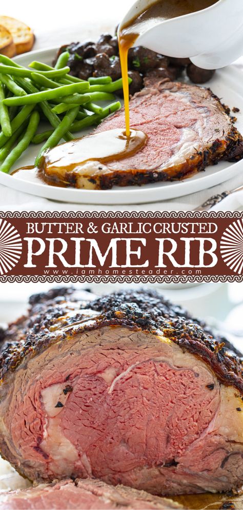 Crusted Prime Rib, Christmas Main Dishes, Prime Rib Roast Recipe, Dinner Menu Ideas, Cooking Prime Rib, Rib Roast Recipe, Prime Rib Recipe, Christmas Dinner Menu, Prime Rib Roast