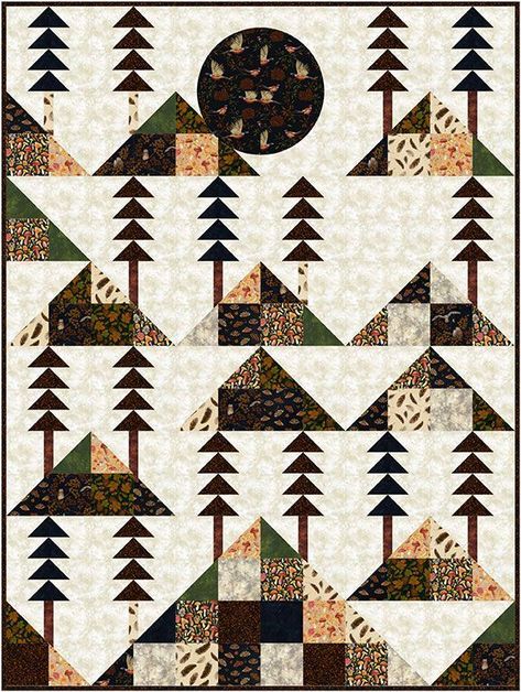 Timeless Treasures Fabric, Mountain Quilts, Mountain Lodge, Coordinating Fabrics, Quilt Kit, Timeless Treasures, Throw Quilt, Quilt Top, Christmas Magic