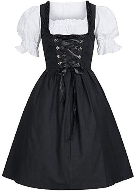 Goth Dirndl! #paidlink Oktoberfest Costume Women, German Dirndl Dress, Drindl Dress, Victorian Party, German Dress Dirndl, Beer Girl Costume, Oktoberfest Halloween, Oktoberfest Costume, Plus Size Cosplay