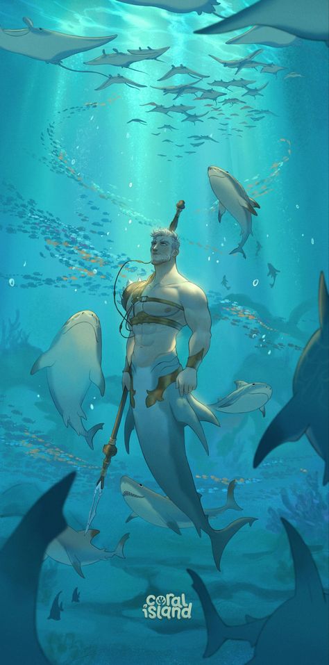 Semeru Coral Island, Coral Island Character Art, Coral Island Fanart, Merfolk Character Design, Merman Oc, Mermay 2024, David Ardinaryas Lojaya, David Ardinaryas, Gaming Journal