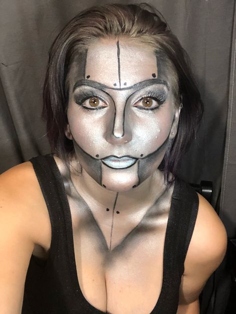 Tinman Makeup Women, Tin Woman Makeup, Tin Man Makeup Wizard Of Oz, Tin Man Face Paint, The Wizard Of Oz Makeup, Scarecrow Makeup Wizard Of Oz, Tin Man Makeup Women, Wicked Witch Makeup Wizard Of Oz, Diy Tin Man Costume Women