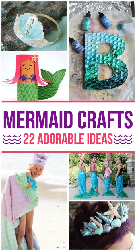 So many fun mermaid crafts for kids that everyone will love. Mermaid Recipes, Mermaid Crafts For Kids, Diy Mermaid Tail Blanket, Diy Mermaid Tail, Magical Party, Kids Dishes, Mermaid Crafts, Children Party, Mermaid Diy