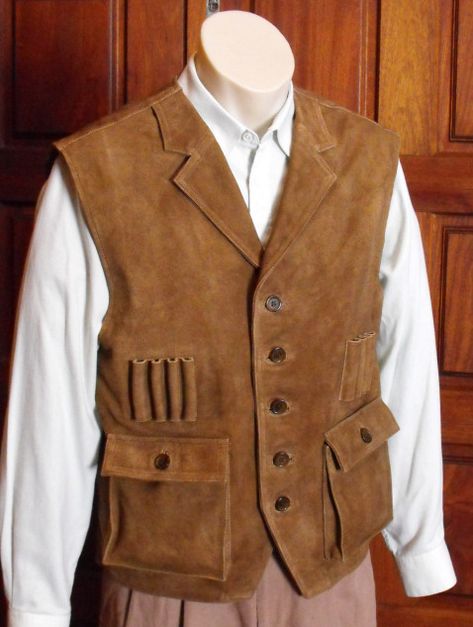 Suede Safari Vest by Magnoli Clothiers Mens Leather Waistcoat, Safari Vest, Safari Outfits, Vintage Safari, Doctor Costume, Leather Waistcoat, Mens Waistcoat, Bespoke Clothing, Vest Designs