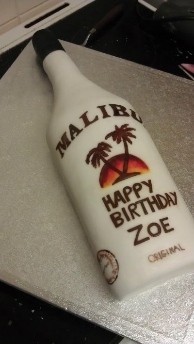 Malibu Bottle, 21st Bday Ideas, Bottle Cake, 21st Cake, Rum Bottle, Malibu Rum, Rum Cake, Fancy Cakes, Baby Shower Cakes