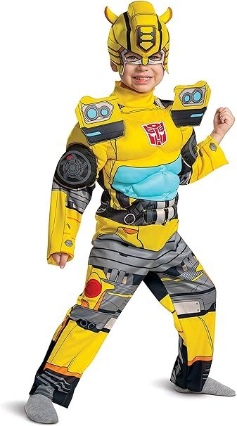 Toddlers Muscle Transformer Costumes for Boys, Padded Character Jumpsuit Soft Character, Toddler Boy Costumes, Transformer Costume, Bumblebee Transformers, Transformers Bumblebee, Muscle Boy, Boy Halloween Costumes, Toddler Halloween Costumes, Theatre Costumes