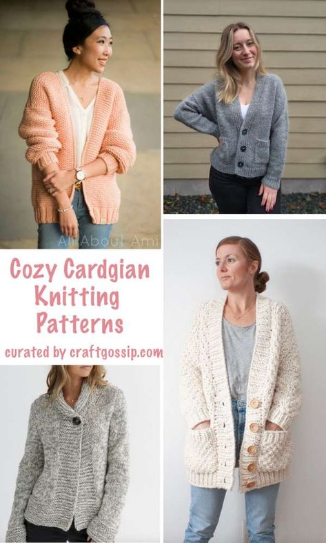 As the weather gets warmer in the Northern Hemisphere, it’s easy to forget our Southern Hemisphere friends are dealing with the opposite weather pattern. As it gets colder there, knitters may well be thinking about big, cozy cardigans they can … Read More... Cardigan Knitting Patterns, Top Craft, Crocheted Clothes, Oversize Cardigan, Long Cardigans, Brioche Stitch, Fall Cardigans, Scarf Knitting Patterns, Crochet Diy