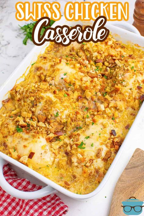 Swiss Chicken Casserole, Swiss Chicken, Chicken Casserole Recipes, Chicken Stuffing Casserole, Stuffing Casserole, Country Cook, The Country Cook, Country Cooking, Chicken Soup Recipes