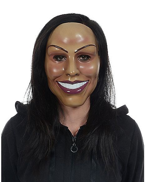 Smiling Woman Mask - Spirithalloween.com Halloween Costumes Women Creative, Woman Mask, The Mask Costume, Smile Makeup, Make Your Own Makeup, Halloween Costume Store, Creepy Smile, Smiling Woman, Black Halloween Dress