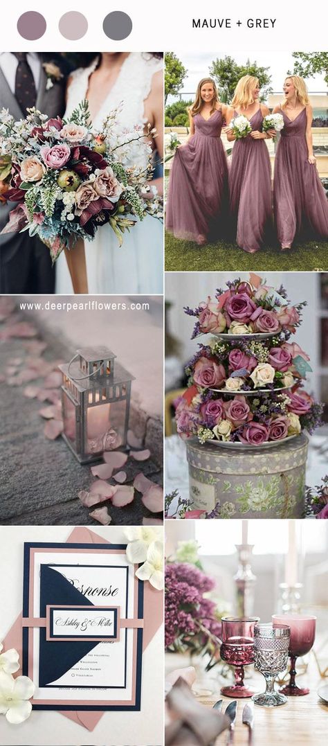 Mauve Wedding Colors, Vintage Wedding Colors, Wedding Color Combinations, Wedding Color Combos, Mauve Wedding, Wedding Colors Purple, Purple Mauve, Fall Wedding Colors, Popular Wedding