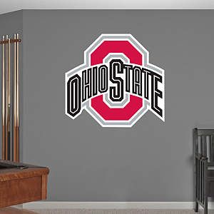 Ohio State Buckeyes Logo Fathead Wall Decal Ohio State Bedroom, Ohio State Buckeyes Room, Ohio State Buckeyes Quotes, Ohio State Rooms, Ohio State Decor, Brutus Buckeye, Basement Redo, Ohio Buckeyes, State Room