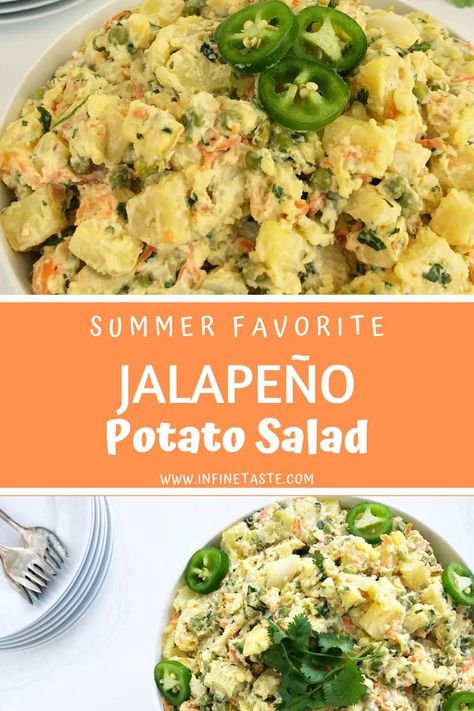 Jalapeno Potato Salad, Jalapeño Potato Salad, Mexican Potato Salad, Jalapeno Potato, Spicy Potato Salad, Mexican Potatoes, Potatoe Salad, Red Potato Salad, Potato Salad Recipe Easy