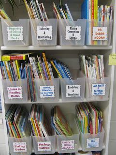 Storage system for Read Alouds. I love congruent containers and labels. :) Jodi from The Clutter-Free Classroom Book Storage Ideas, Curriculum Night, Back To School Classroom, Teaching Organization, Classroom Tour, Daycare Ideas, Teaching Language Arts, Read Alouds, Elementary Ela