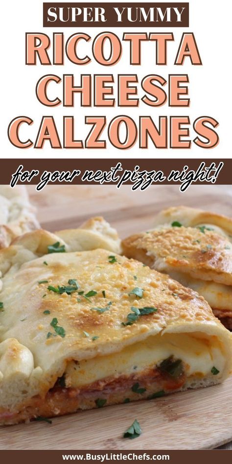 Looking for fun things to cook with kids? Love pizza? Try this yummy mozzarella & ricotta cheese calzone recipe! Loads of fun for kids to make - use store-bought pizza dough to make them quick. Make simple homemade calzones as birthday party snacks, easy snack ideas for kids & picky eaters or for toddler friendly dinners. Add this pizza calzone recipe with pizza dough recipe to your list of lunch ideas for kids, best dinner recipes for family, kid recipes to try. Quick and easy dinner recipes Veggie Calzone Recipe, Calzones With Pizza Dough Ricotta, Calzone Recipe With Ricotta Cheese, Calzone Recipe With Pizza Dough, Calzones With Pizza Dough, Cheese Calzone Recipe, Recipe With Pizza Dough, Toddler Friendly Dinners, Easy Snack Ideas For Kids