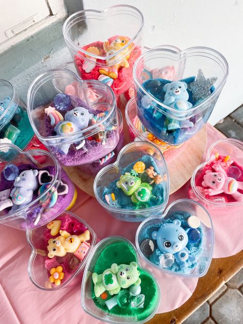 Care Bears Party Favors, Care Bear Party Favors, Carebears Birthday Theme, Care Bear Treats, Care Bears Birthday Party Decorations, Care Bears Party Ideas, Bear Party Favors, Care Bears Party, Baby Shower Candy Table