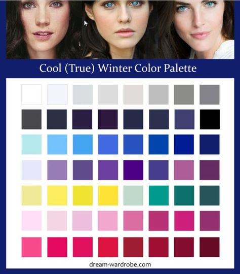 Cool Winter Palette, Deep Winter Palette Outfits, True Winter Palette, True Winter Color Palette, Winter Skin Tone, Cool Winter Color Palette, Deep Winter Palette, Deep Winter Colors, Winter Palette