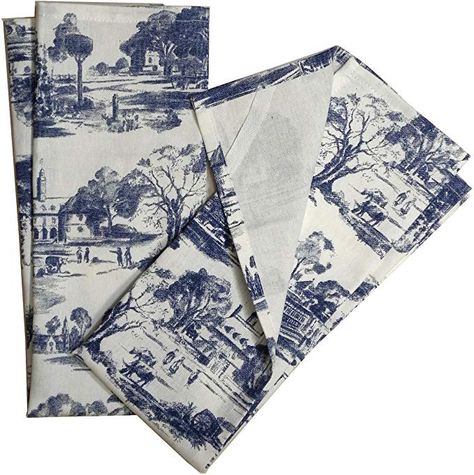 Amazon.com: Toile French Country Dish Towel,Set of 2, Blue: Home & Kitchen French Country Dishes, Simple Garments, China Ware, Red Toile, Toile Print, French Theme, Dream Farm, Blue Dishes, French Country Kitchens