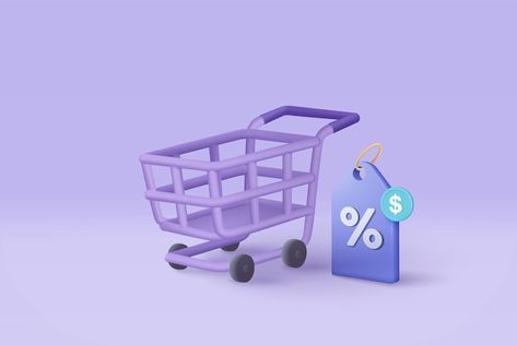 3d shopping cart with price tags for onl... | Premium Vector #Freepik #vector #shopping-cart #shoping-cart #shopping-3d #shop-cart Cart Icon Aesthetic, Shopping Cart Illustration, Shoping Cart, Digital Marketing Ideas, Shop Cart, Skincare Ideas, Watercolor Paper Texture, Brand Photography Inspiration, Moving Images