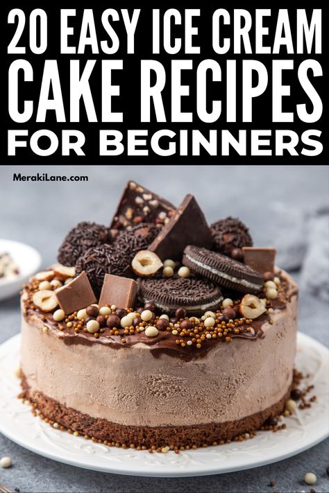 Ice Cream Cake No Chocolate, Cookie Dough Ice Cream Cake Recipe Easy, Ice Cream Cake Chocolate, Cookie Dough Ice Cream Cake Recipe, I’ve Cream Cake Ideas, I E Cream Cake Recipes, I Cream Cake, Making Ice Cream Cake, Diy Dq Ice Cream Cake