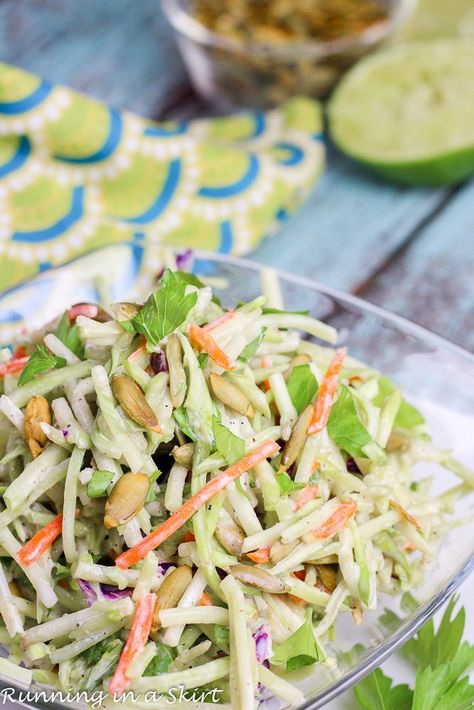 Healthy Broccoli Slaw Recipe with greek yogurt Broccoli Slaw Dressing, Healthy Broccoli Slaw, Broccoli Slaw Recipe, Broccoli Slaw Recipes, Greek Yogurt Dressing, Healthy Broccoli, Slaw Dressing, Slaw Recipe, Greek Yogurt Recipes