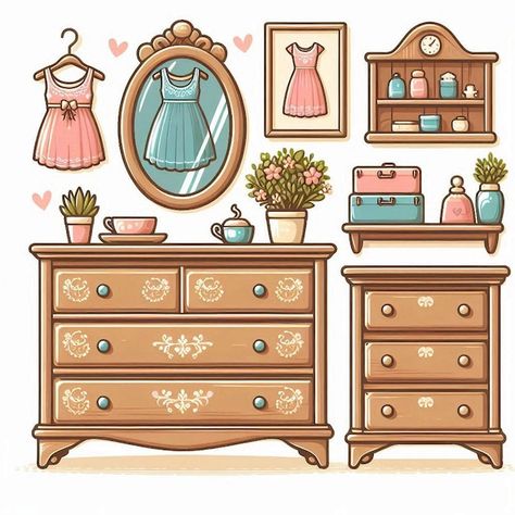 Vector dresser set vector illustration | Premium Vector #Freepik #vector #desk #business #work #modern Dresser Set, Baby Shower Crafts, Dresser Sets, Business Work, Premium Vector, Graphic Resources, Dresser, Vector Illustration, Baby Shower