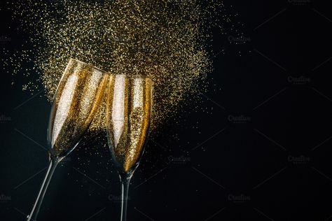 Ad: Golden champagne toast by asife on @creativemarket. Two glasses of champagne toasting with golden glitter on a dark background. Flat lay. Night of celebration concept #creativemarket New Year Captions, Golden Champagne, Gin Tasting, Happy New Year Photo, New Year Photos, Champagne Toast, Red Lion, Golden Glitter, Captions For Instagram