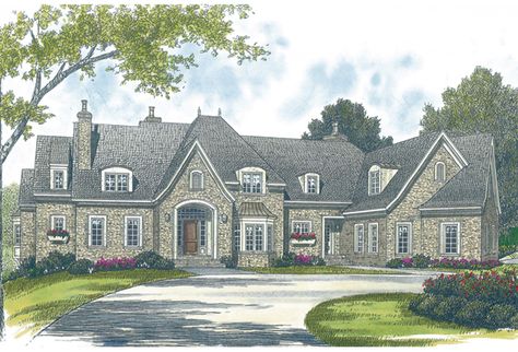 House Plan Chateau Floor Plans, French Country Floor Plans, Chateau House Plans, French Country Manor, Manor House Plans, Bathroom French Country, Chateau House, Grand Room, Freezing Food