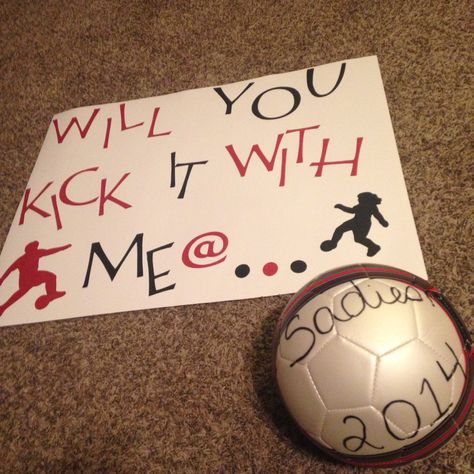 Asking someone to a #dance #sadies #soccer Asking Someone To A Dance, Girl Ask Guy, Dance Asks, Sadies Proposal, Sadies Dance, Sadie Hawkins Dance, Promposal Ideas, Cute Homecoming Proposals, Asking To Prom