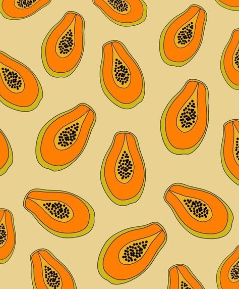 Papaya Wallpaper Aesthetic, Papaya Wallpaper, Papaya Art, Fruit Cartoon, Screen Savers Wallpapers, Simple Phone Wallpapers, Simple Iphone Wallpaper, Mini Scrapbook, Fruit Pattern