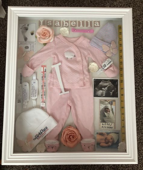 #shadowboxideas #shadowbox #newborn #girl #love #nursery #homedecor #rose #pretty #prettyinpink #baby #babygirl #babygirlroom Things To Do With Newborn Baby, Newborn Shadow Box Girl, Baby Girl Shadow Box Ideas, Baby Shadow Box Girl, Shadow Box Ideas Baby, Newborn Shadow Box Ideas, Baby Frame Ideas, Newborn Keepsake Ideas, Diy Baby Nursery Ideas