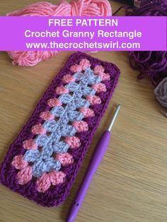 Rectangle Granny Square, Half Granny Square, Crochet Swirl, Granny Rectangle, Crochet Granny Stitch, Modern Crochet Blanket, Crochet Square Blanket, Crochet Shell, Granny Square Crochet Patterns Free