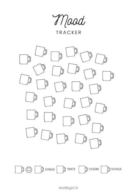 mood tracker vierge tasses Bullet Journal Format, Journal Format, Tracker Bullet Journal, Journal Inspiration Writing, Journal Books, Mood Tracker, Art Journal Inspiration, Journal Inspiration, Book Journal