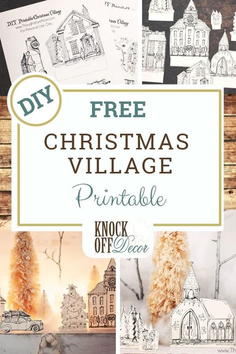 Downloadable and printable Christmas Village scene for your table, mantel or window ledges. Simply print, cut out and light up! You can color to your heart's content and create your own little Christmasy town. Christmas Village Office Decorations, Paper Christmas Village Template Free Printable, Free Printable Christmas Decorations, Printable Christmas Village, Holiday Printables Free, Christmas Free Printables, Free Holiday Printables, Free Download Printables, Village Christmas