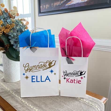 Gym Snacks, Gymnastics Birthday Party, Gymnastics Bags, Gymnast Birthday Party, Gymnastics Party, Gymnastics Birthday, Gymnastics Gifts, Birthday Bag, Gymnastics Pictures